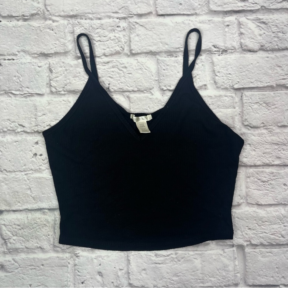 Black Ribbed Tank Top